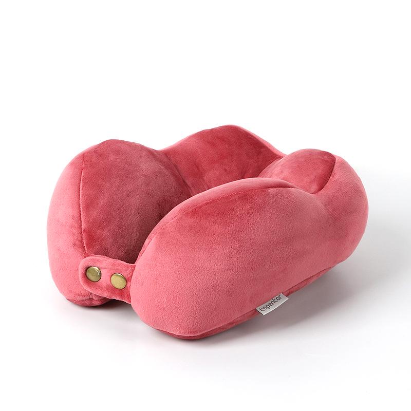Cuscino Cervicale Ricamato a Forma di U Color Cammello - Ideale per Casa, Ufficio, Viaggio, con Imbottitura in Cotone PP e Logo Personalizzato