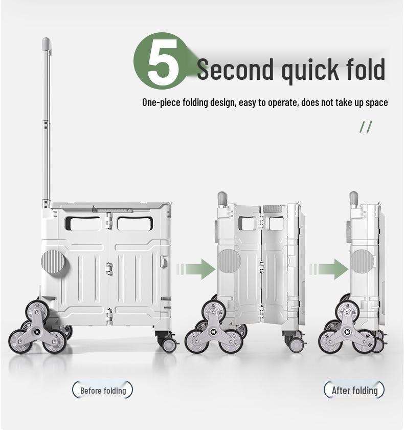 Portable Stair-Climbing Trolley: Folding Cart for Groceries, Camping, and Outdoor Use