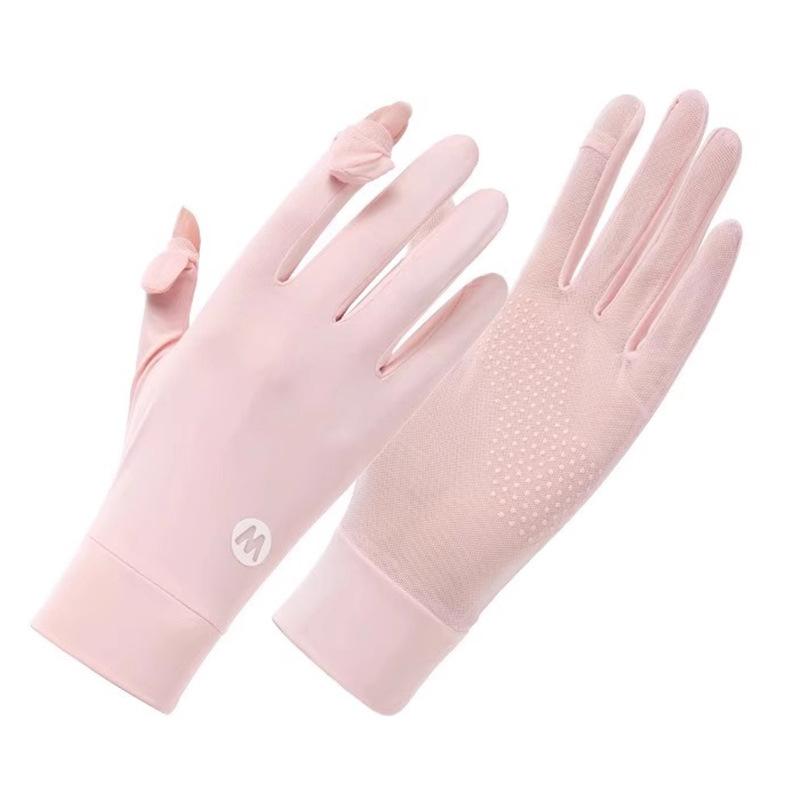 Sunscreen Gloves M-standard UV Resistant Women's Ice Silk Outdoor Sports Cycling Touch Screen Thin