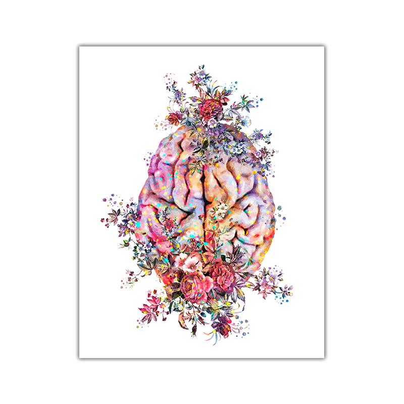 

Современные украшения холст картины анатомия медицинские цветочные органы сердце легкие плакат и принты настенные картины для врачей офис 30x40cm No Framed