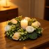 1Pc Eucalyptus Leaf Rose Artificial Flower Candlestick Decoration