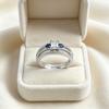 European and American Fashion Trendy Personalized Diamond-encrusted Square Ring Set, Vintage Simple and Versatile with a Distinctive Temperament