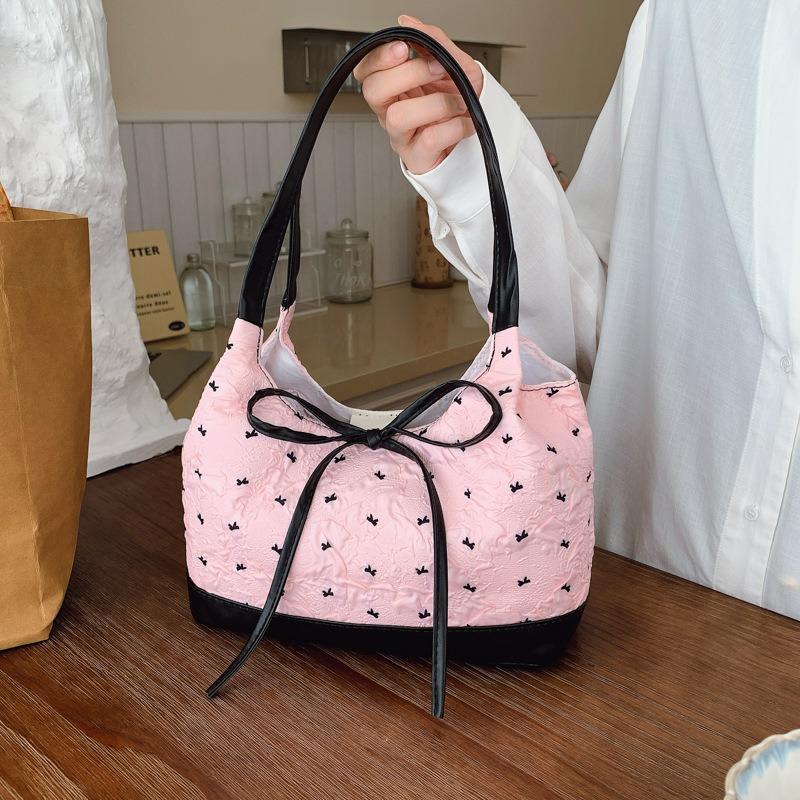 large-capacity new polka dot fashion commuter bow large-capacity portable underarm shoulder bag women