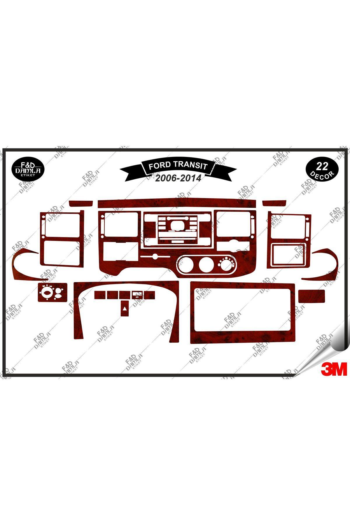 

Ford Transit 2006-2014 Torpido Konsol Trim Göğüs Maun Kaplama Set 22 Parça Maun