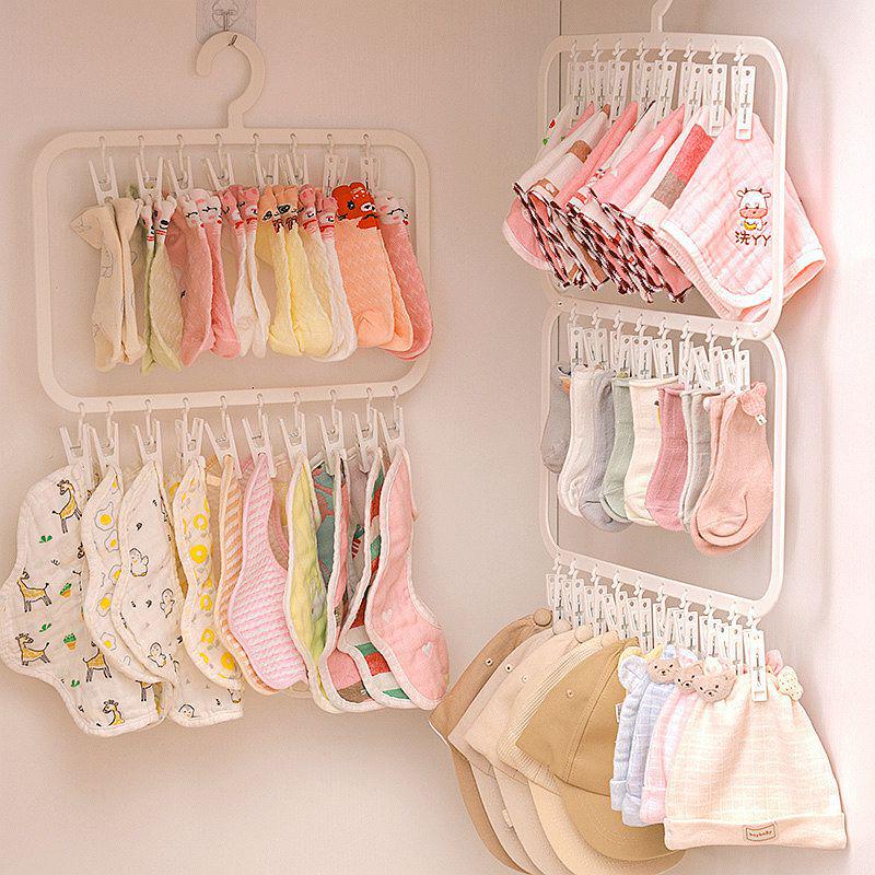 Multi-Functional Sock and Clothing Clip Hanger for Household Storage and Drying