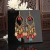 Bohemian Classic Water Drop Ethnic Earrings for Women Fashion Temperament Colorful Vacation Daily Female Jewelry