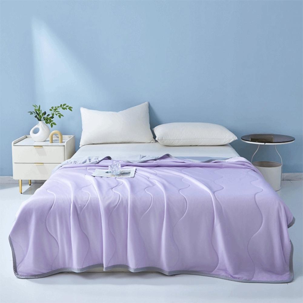 Solid Color Summer Ice Silk Quilted Quilt Thin Breathable Cooling Blanket Throw Blanket Dormitory