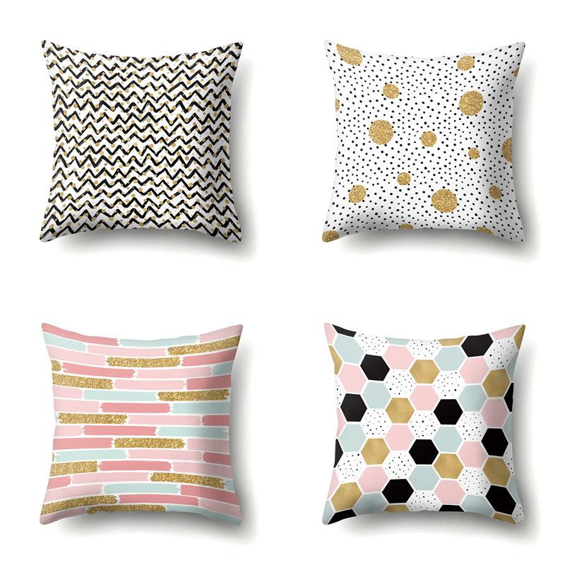 Ins Style Abstract Creative Polyester Pillow Case Car Decoration Home Printed Bedside Cushion Cover Pillow Case