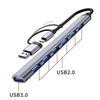 7 Ports USB 3.0 Type C HUB Expander Splitter High Speed OTG Adapter Docking Station For LaptopPC Hard Drive Mouse Keyboard