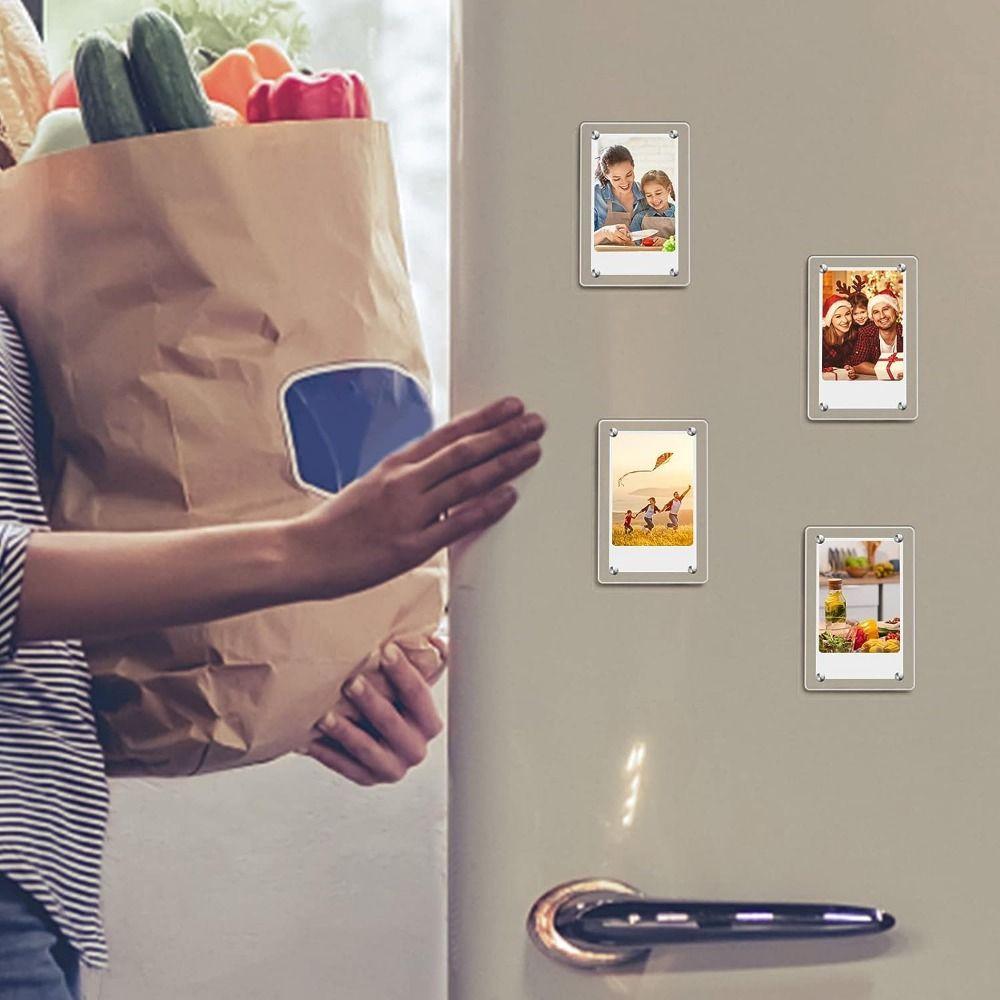 5 szt. Akrylowa Ramka Ekspozycyjna na Karty DIY Magnes na Lodówkę Ramka na Zdjęcia Dekoracja Domu