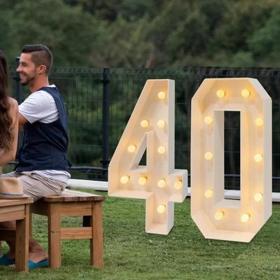 Decorative LED Numbers 40, LED Number Lamp, 3D Birthday Decoration Lights, Light Up Numbers, for Birthday Party, Night Lights
