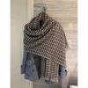 NINA SOLOR 100% Cashmere Houndstooth Scarf Shawl