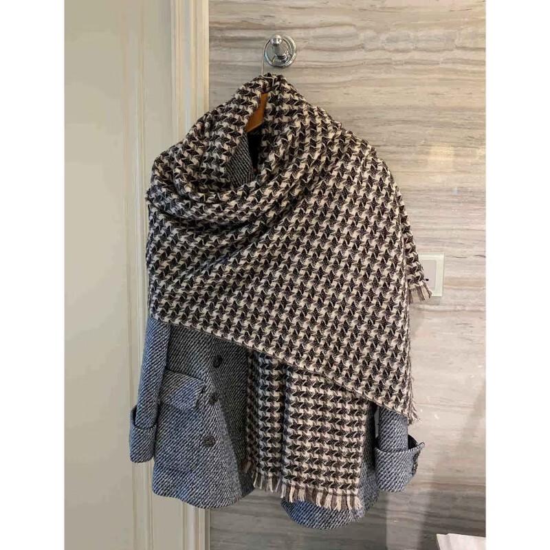 NINA SOLOR 100% Cashmere Houndstooth Scarf Shawl
