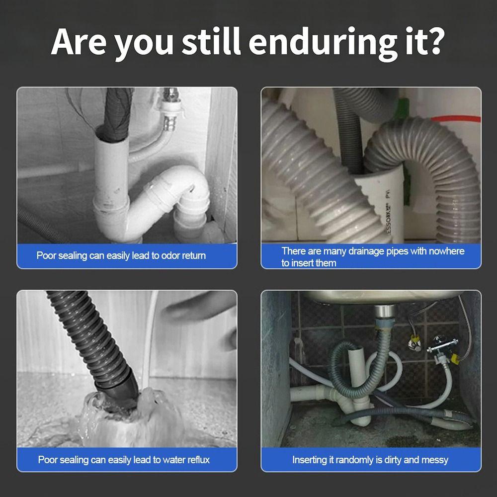 Plastic Kitchen Pipe Connector Odor-Proof Space-Saving Multi-port Drainpipe Joints Multi-Functional Sealing