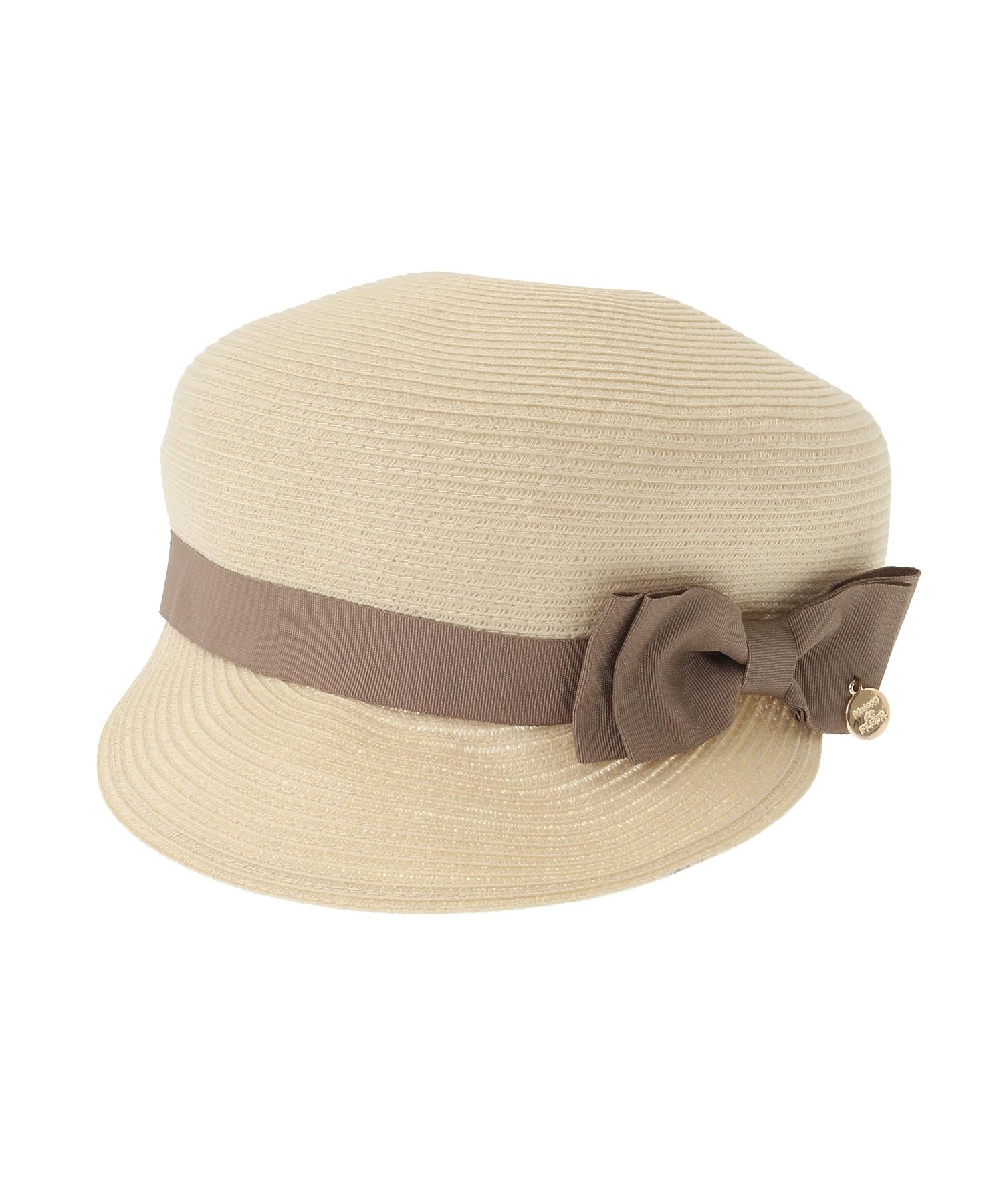 

[Maison de Fleur] Кепка газетчика из грогреновой ленты для женщин, коричневый