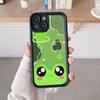 Kawaii Frog Phone Case for iPhone 17 16 15 14 13 12 11 Air Pro Max Plus Black Soft TPU Shockproof Cover