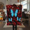 1PC 3D Butterfly Print Flannel Blanket, High Quality All Seasons, Home Decor, Warmth and Comfort, Perfect for Christmas Gifts