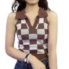 Women's Checkered Lapel Camisole Vest - Trendy, Versatile, and Stylish Layering Top