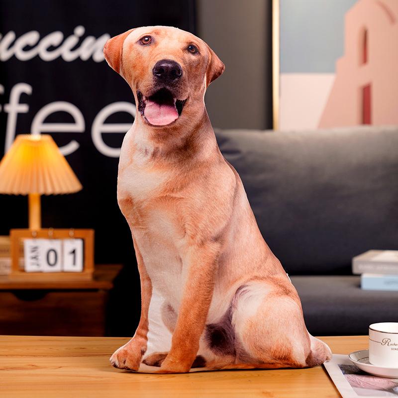 3D Cute Curved Dog Pillow 50cm Pillow Realistic Animal Funny Dog Head Role Playing Home Decoration Sofa Ornament