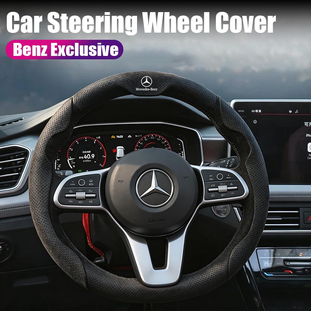 ULA5 Nappa Leather Perforated Anti-Slip Steering Wheel Protective Sleeve For Mercedes-Benz GLC X253 X254 C-Class W205 W206 A-Class W1