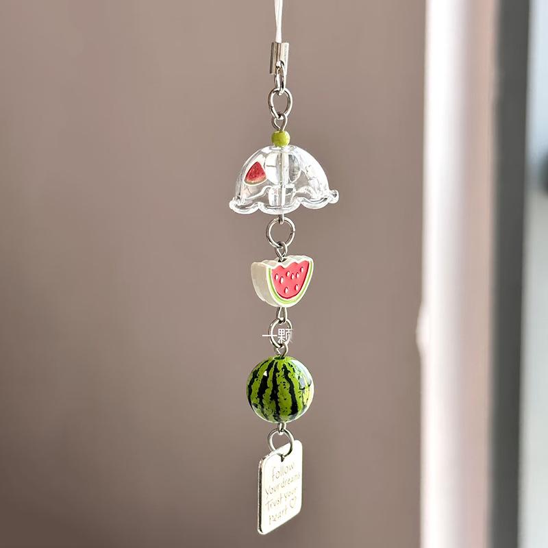 1 stk. Lykkebringende Retro Japansk Vindklokke Telefonpynt Søt Frukt Eple Scrapbook Anheng Søt Telefonstropp Telefontilbehør