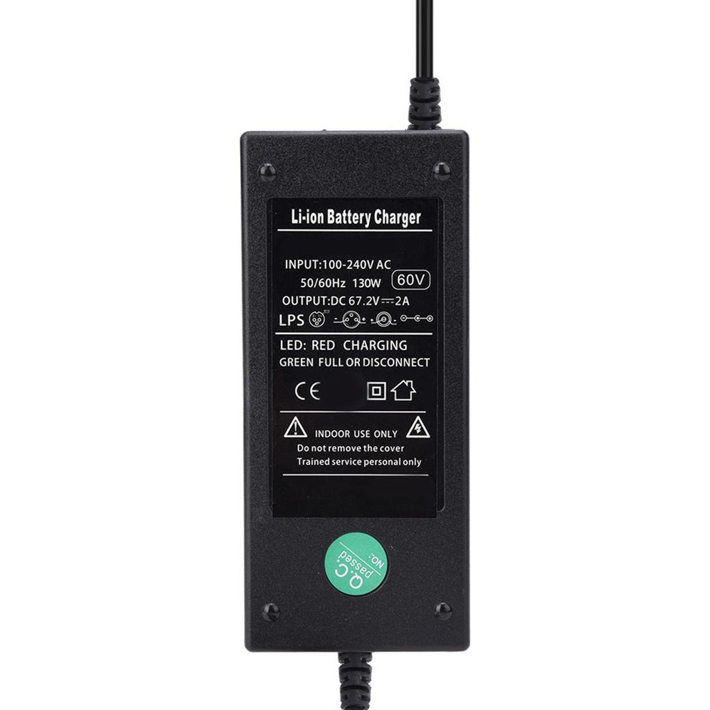 12AH Plastic Portable Universal Battery Charger for Electric Scooter Bicycle DC67.2V 2A