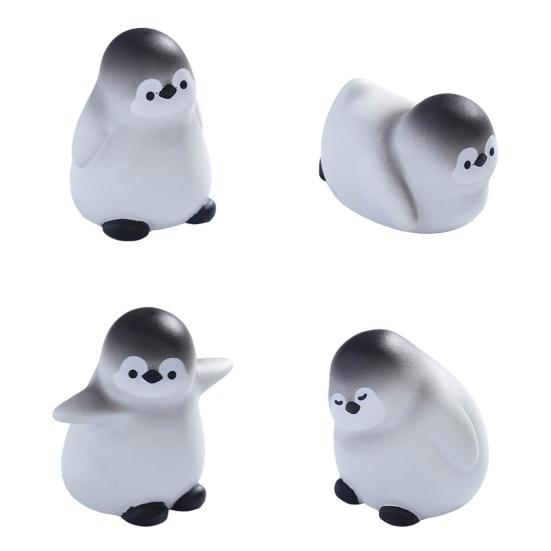 2 Pcs Miniature Penguin Figurines, Cute Tiny Resin Penguin Figures, Mini Arctic Animals Cake Topper for Fairy Garden, Micro Landscape, DIY Crafts
