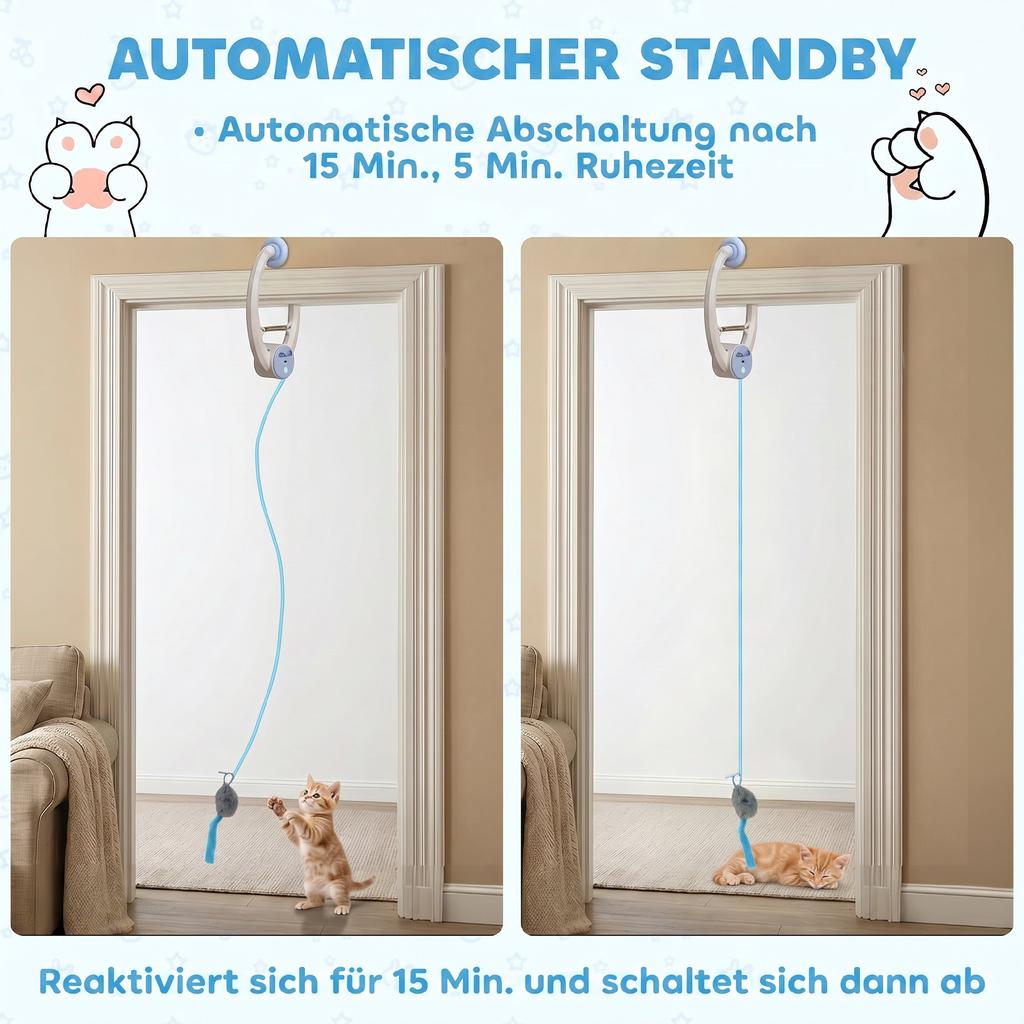 Interactive Cat Toys for Indoor Kittens & Adult USB Rechargeable Door Hanging Bouncing Mouse Teaser