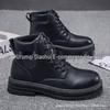 Men's Spring High-Top Work Boots - British Style, Korean-Inspired, Versatile, Trendy, Thick Sole.