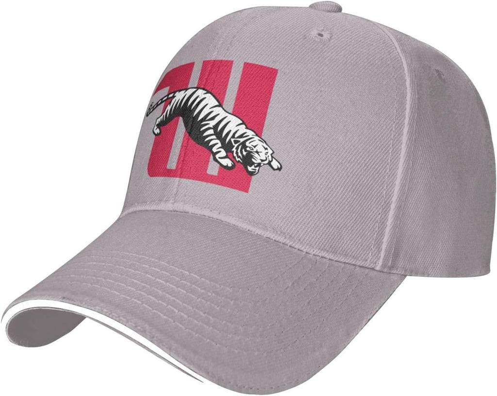 Tiger University Mascot Baseball Cap Polyester Adjustable Sports Dad Hat for Unisex Adults