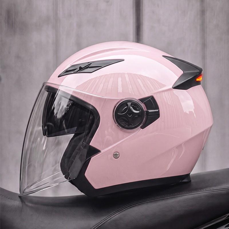 AD 3/4 Motorcycle Helmet Men Women 3C Certified Half Face With LED Light Commuting All Season