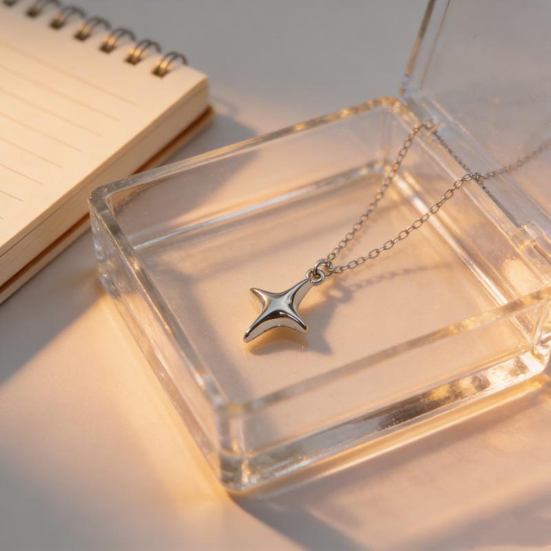 Women s Exquisite Titanium Steel Cross Necklace - Versatile Sweater Chain with Simple Alloy Pendant