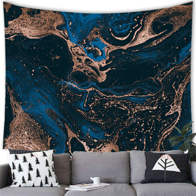 Silk-Textured Pigment Blending Digital-Printed Polyester Tapestries Living Rooms Bedrooms Macrame Wall Hanging Room Decor