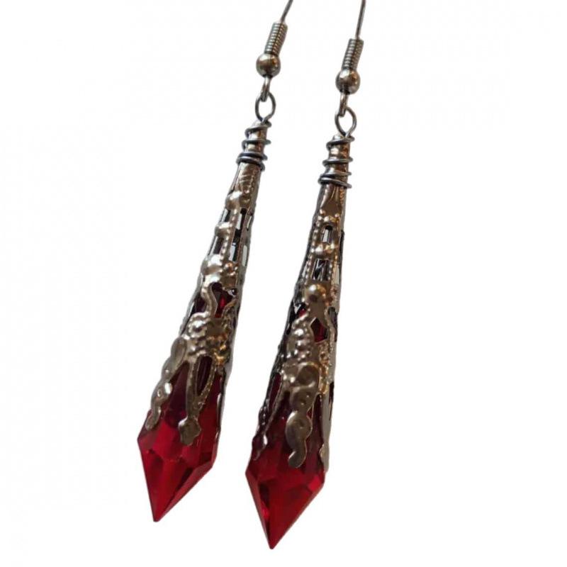 Blood Red Vampire Gothic Victorian Earrings