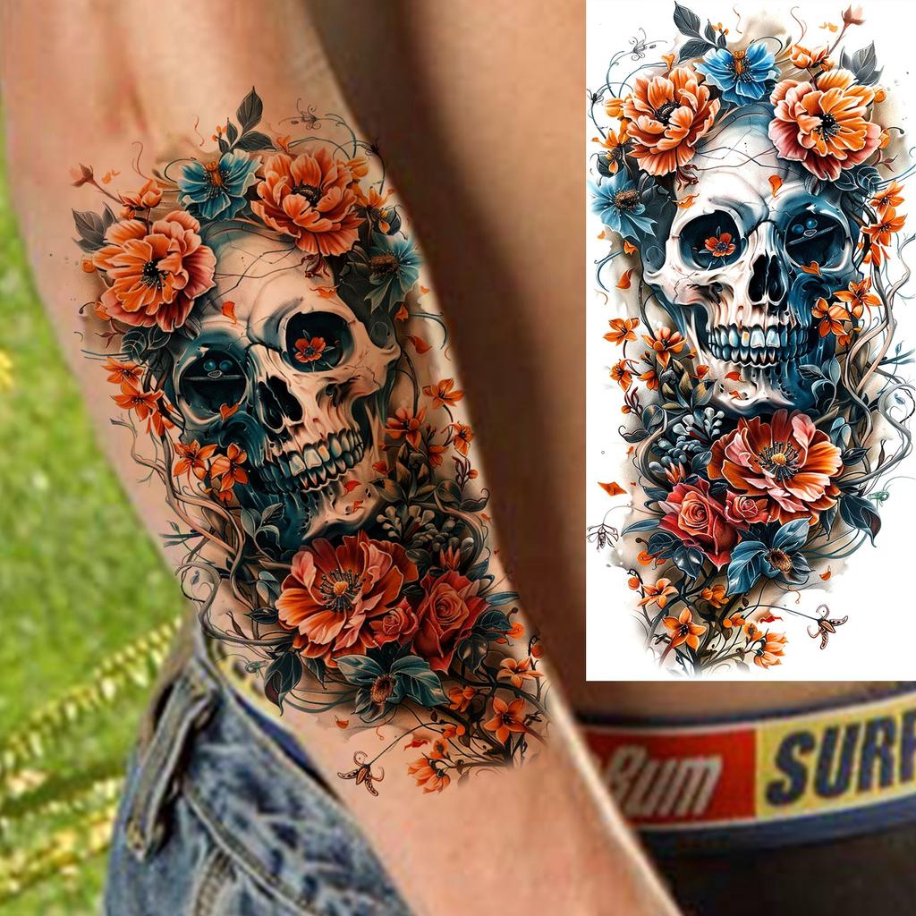 1 Blatt Kreative Malerei Drache Löwe Temporäre Tattoos für Männer Frauen Erwachsene Körperkunst Wasserdichte Realistische Fake Tattoo Aufkleber
