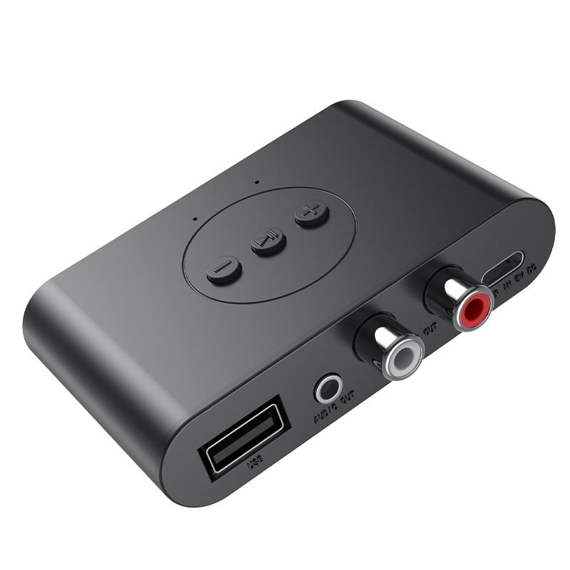 B21 Bluetooth-compatible 5.0 Audio Receiver U-Disk RCA 3.5mm AUX Jack Stereo Music Adapter