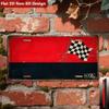 Vintage Racing Checkered Flag Metal License Plate Sign, Custom Personalized Wall Decor, 2D Flat Decorative Plaque