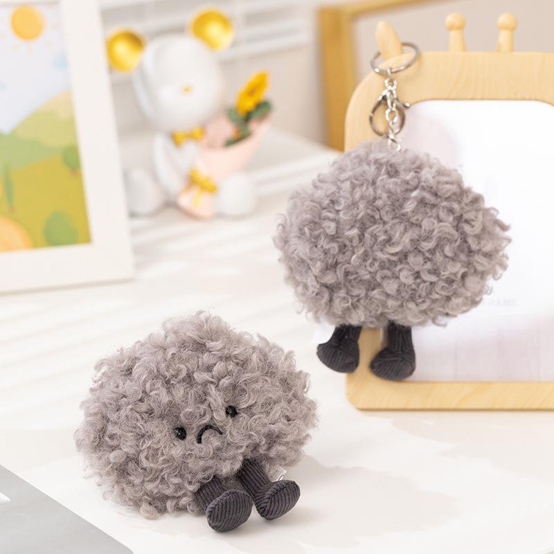 12Cm Kawaii Dark Cloud Plush Keychain Cute Plush Toy Keyring Lovely Bag Pendant Backpack Hanging Decoration For Gifts