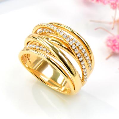 Exotic Ring Female, Light Luxury Line Cross Ring Female Internet Celebrity Temperament