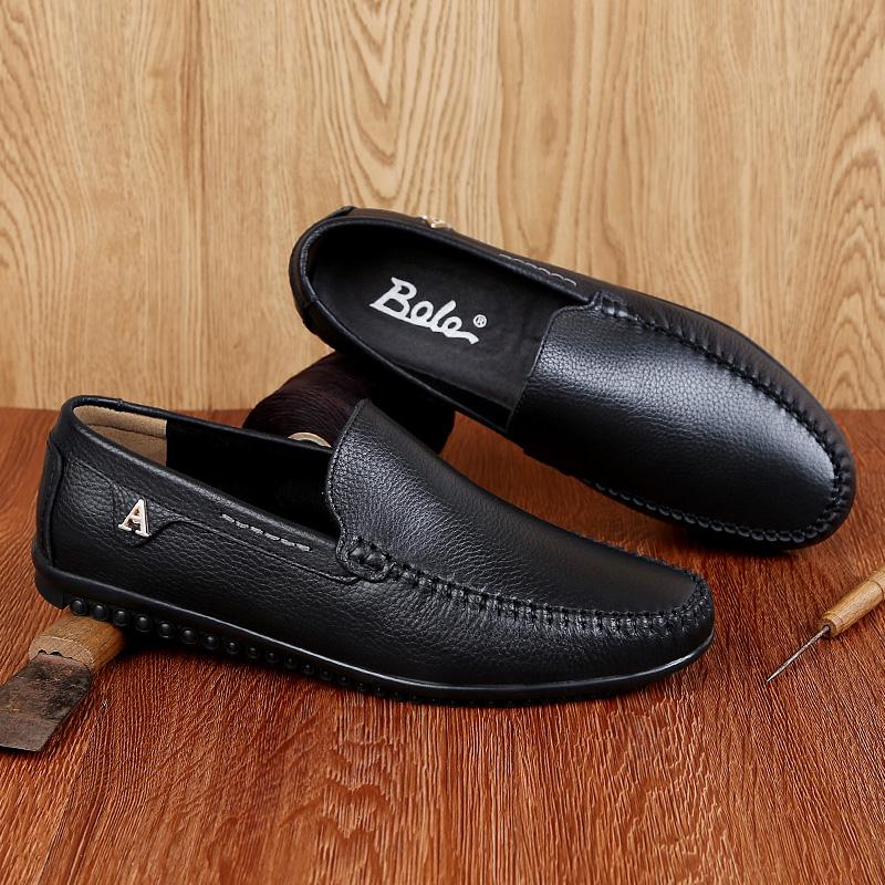 High Quality New Men's Genuine Leather Shoes Spring Autumn Low Top Shoes Men's Loafers Business Casual Shoes Free Delivery
