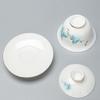 Chinese Suede Jade White Porcelain Tea Tureen Teacup Travel Portable Gaiwan Handmade Ceramic Tea Bowl Tea Set Accessories