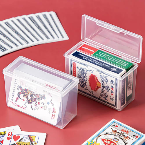 YIGZYCN Clear Playing Card Case, Empty Trading Card Storage Box, Card Deck Case, Organizer for Indoor and Outdoor Card Games