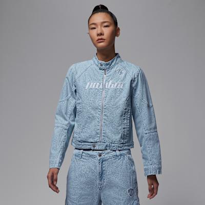 Jordan Jackets Women s Light Armory Blue Stand Collar Moderate Other S