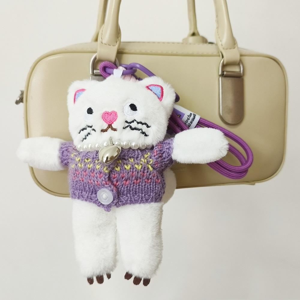 15cm Kawaii Katze Plüsch Schlüsselanhänger Rosa Katze Plüsch Anhänger Tiere Puppe Schlüsselanhänger Auto Schlüssel Dekorationen Puppen Mädchen Frauen Tasche Zubehör