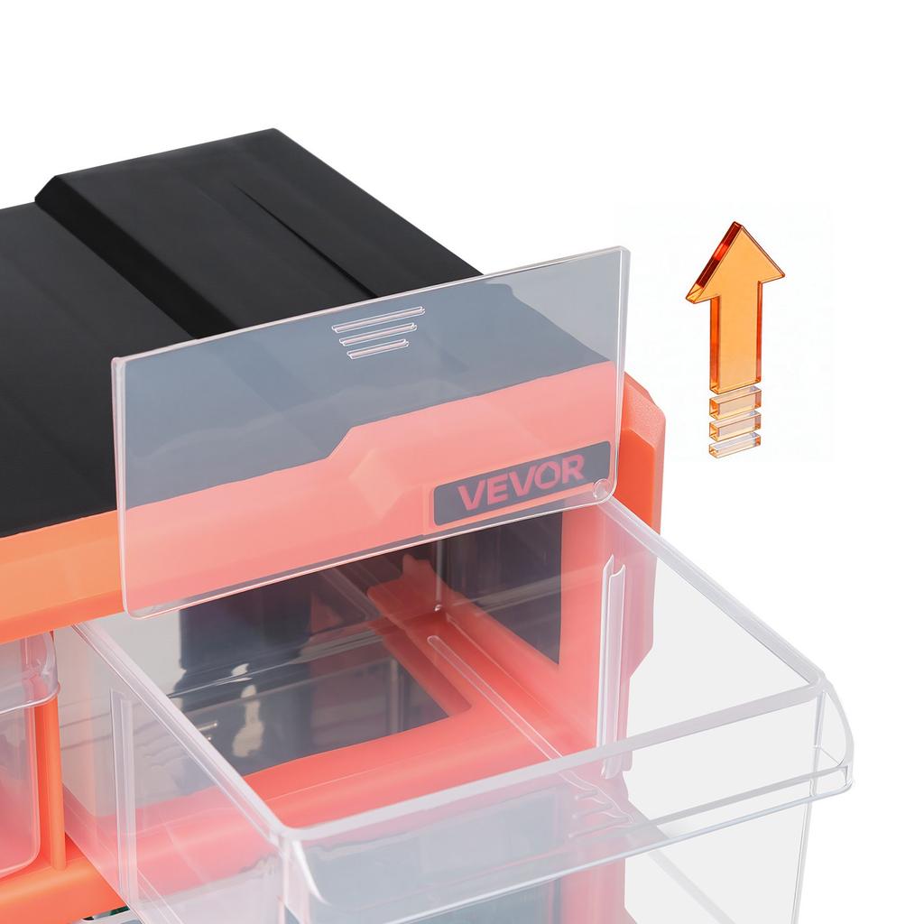 VEVOR 60-Drawer Storage Organizer, Plastic, Drawer Storage Cabinet for Garage Organization, Stackable Small Parts Organizer, Wall-Mounted Toolbox