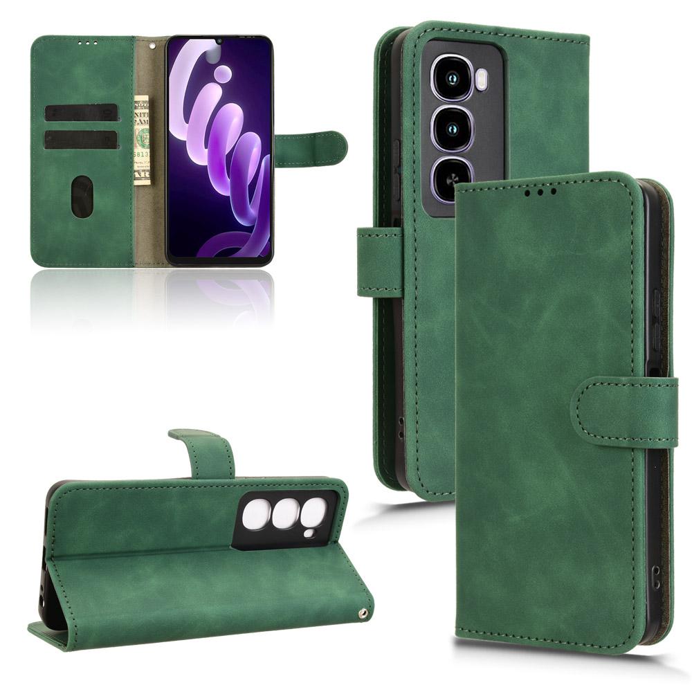 For itel City 100 4G Leather Case Skin Feel Anti Drop Wallet Flip Phone Cover