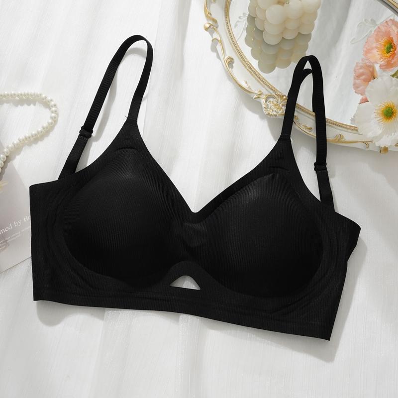 Women's Push Up Thick Pad Bra Peach Cup Breathable Bra Summer Adjustable Bust Backless Bra
