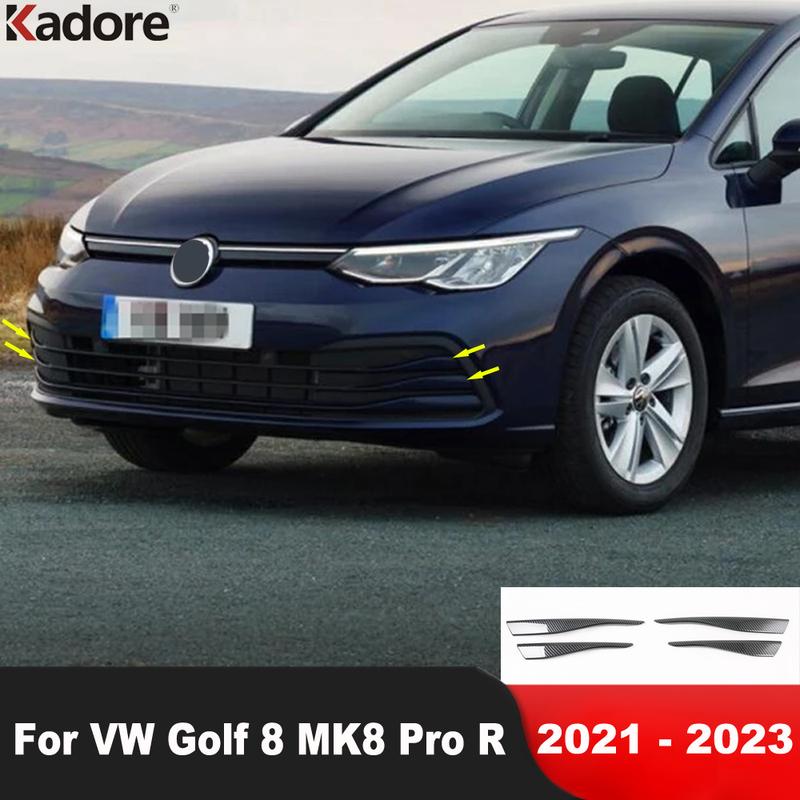 For Volkswagen VW Golf 8 MK8 Pro R Carbon Car Front Bumper Grille Grill Cover Trim Fog Light Trims Accessories