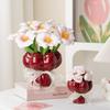 Ceramic Hand-held Flower Vase Desk Decoration Flowers Arrangement Artificial Flower Decorative Floral Vases Room Aesthetic Decor