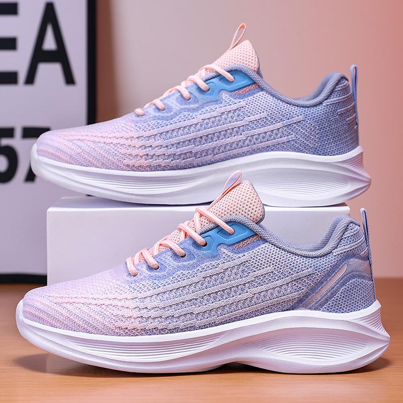 Shoes Spring and Autumn New Soft-soled Lightweight Sports Shoes Mesh Breathable Thick-soled Heightening Casual Running Shoes
